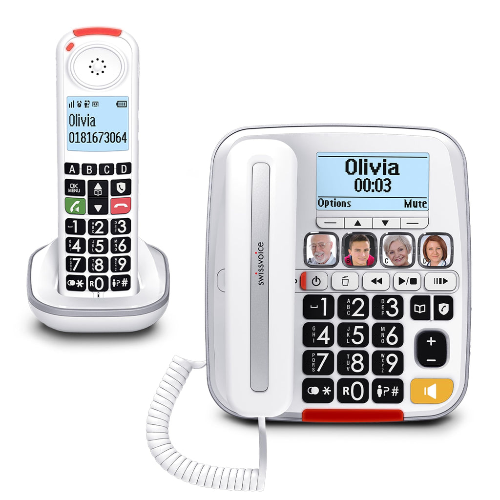 Big Button Phone with Answering Machine and Cordless Handset I255575