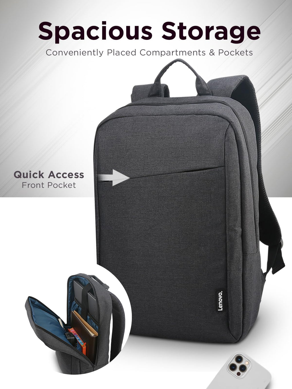 Black 15.6-Inch Laptop Backpack F480