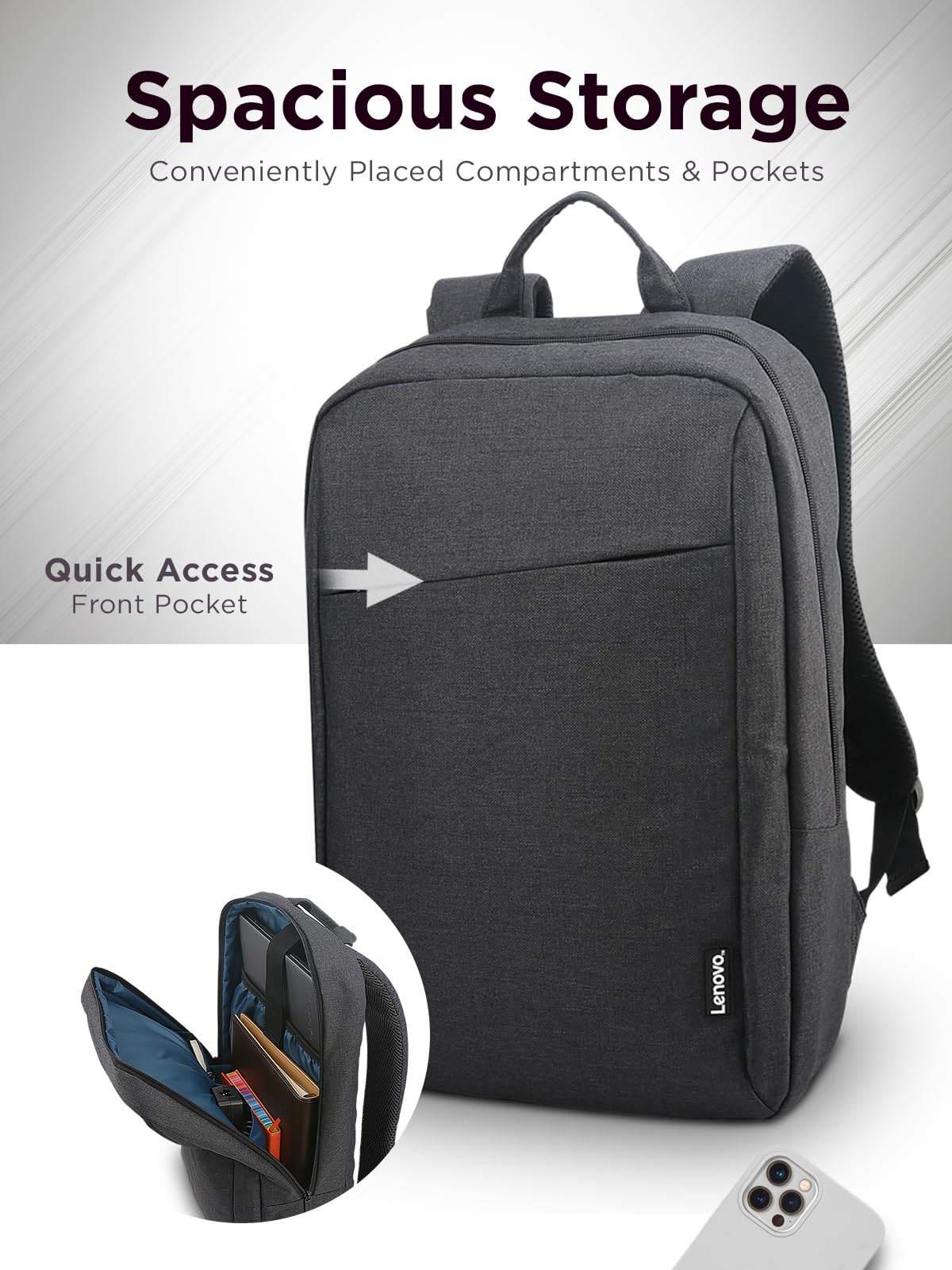 Black 15.6-Inch Laptop Backpack F480