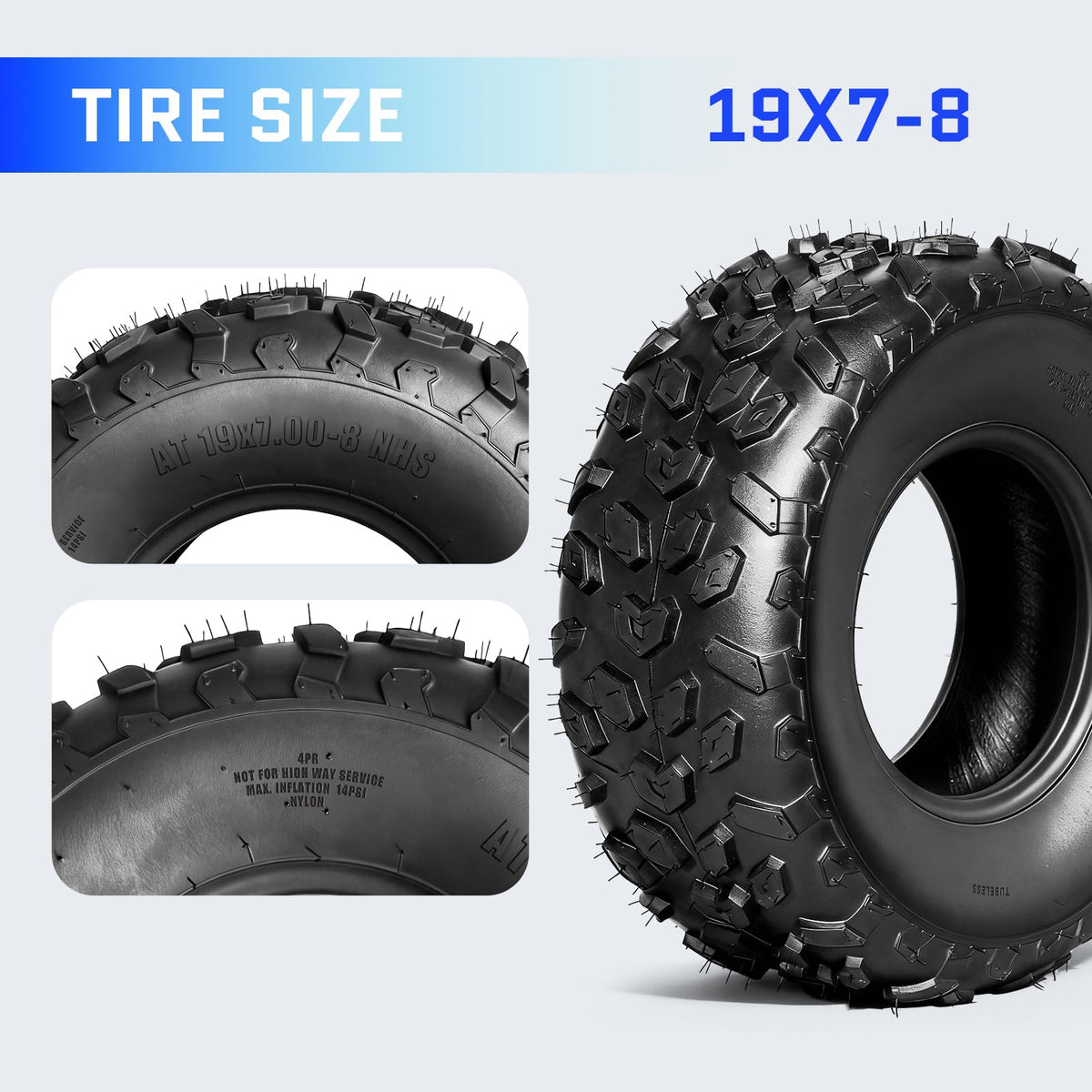 Set of 4 ATV/UTV Tires 19x7-8 D2527