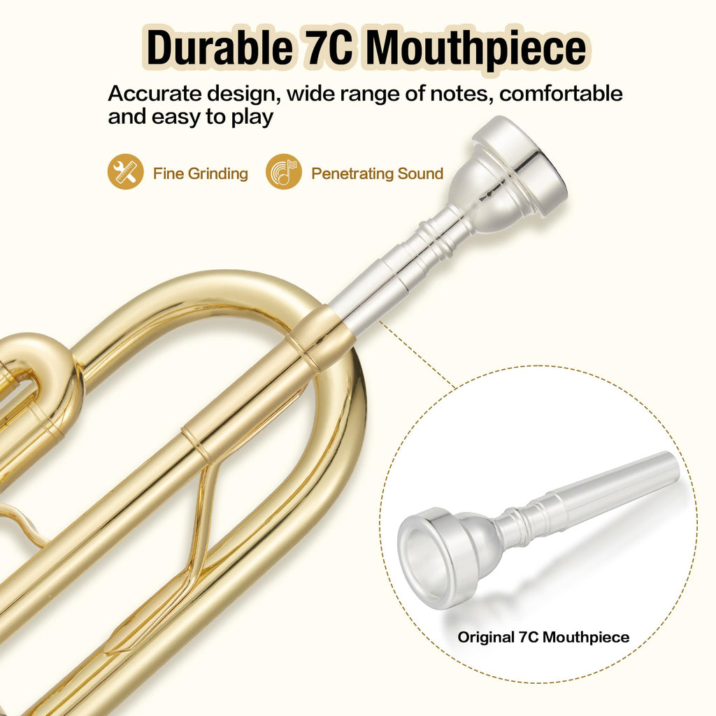 Gold Lacquer Brass Trumpet with Case and Mouthpiece O797