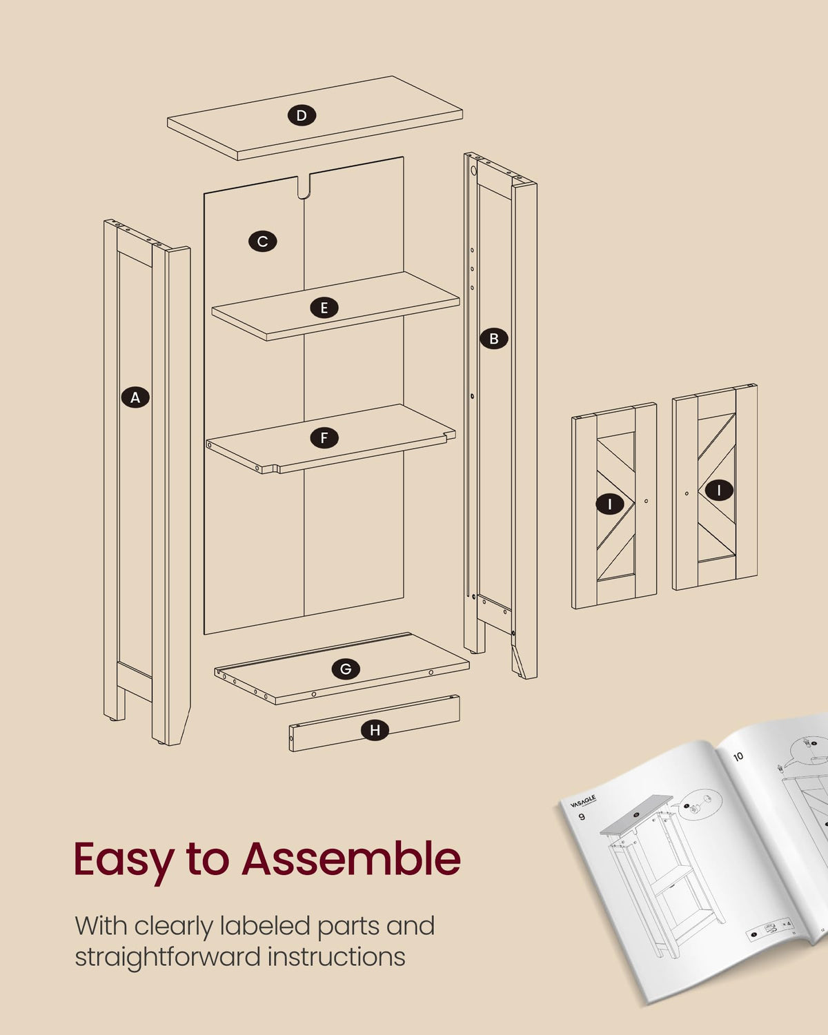 Farmhouse Storage Cabinet with 2 Barn Doors M18454