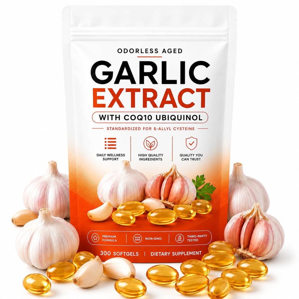 7500mg Odorless Aged Garlic Extract Softgels E87138