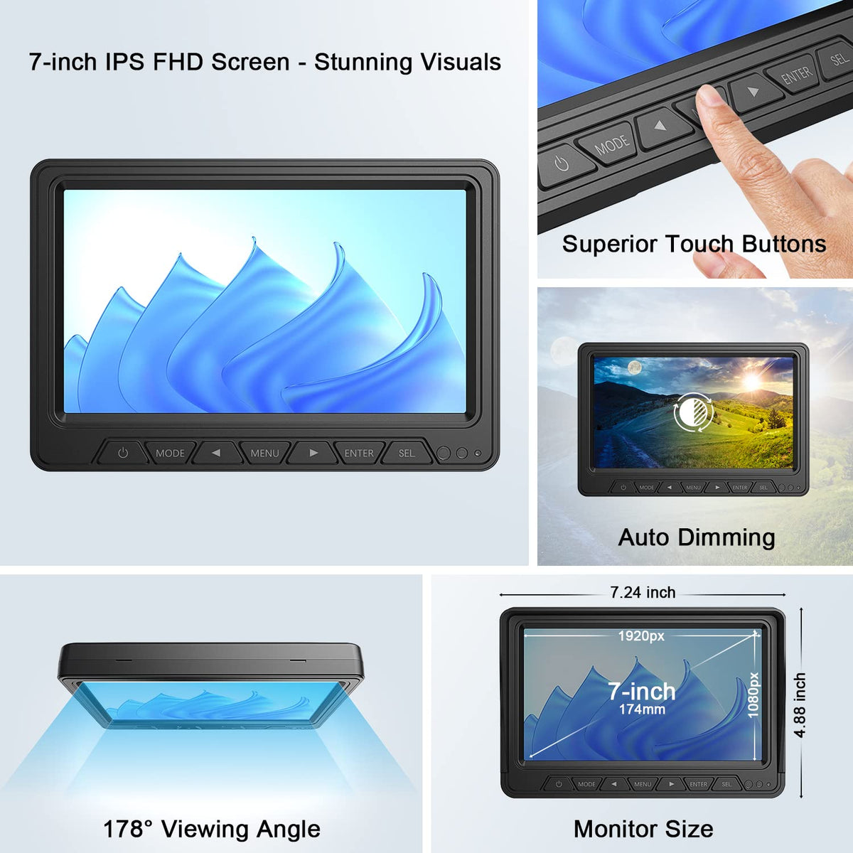 7" Wireless Backup Camera System S903