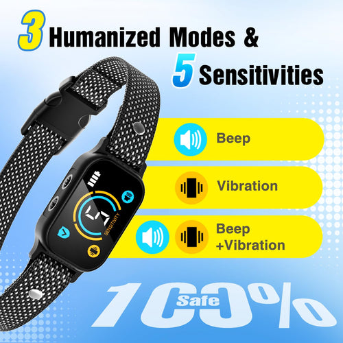 2 Pack Rechargeable Dog Bark Collar with Beep Vibration R528
