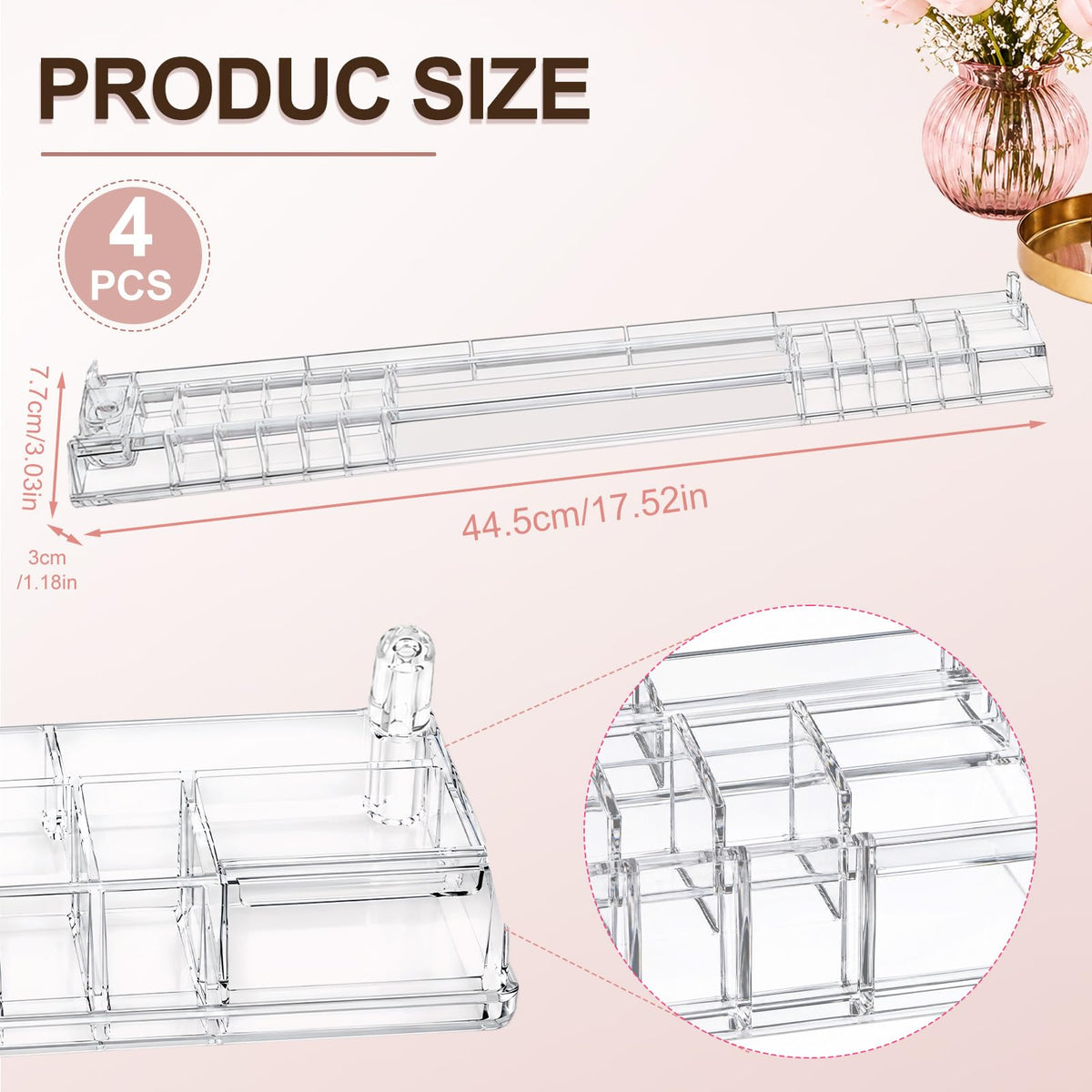 Clear Mahjong Racks with Pushers 4-Pack P28174