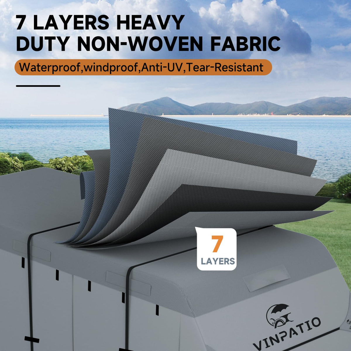 7 Layers Travel Trailer Cover Fits 30'-33' B75805