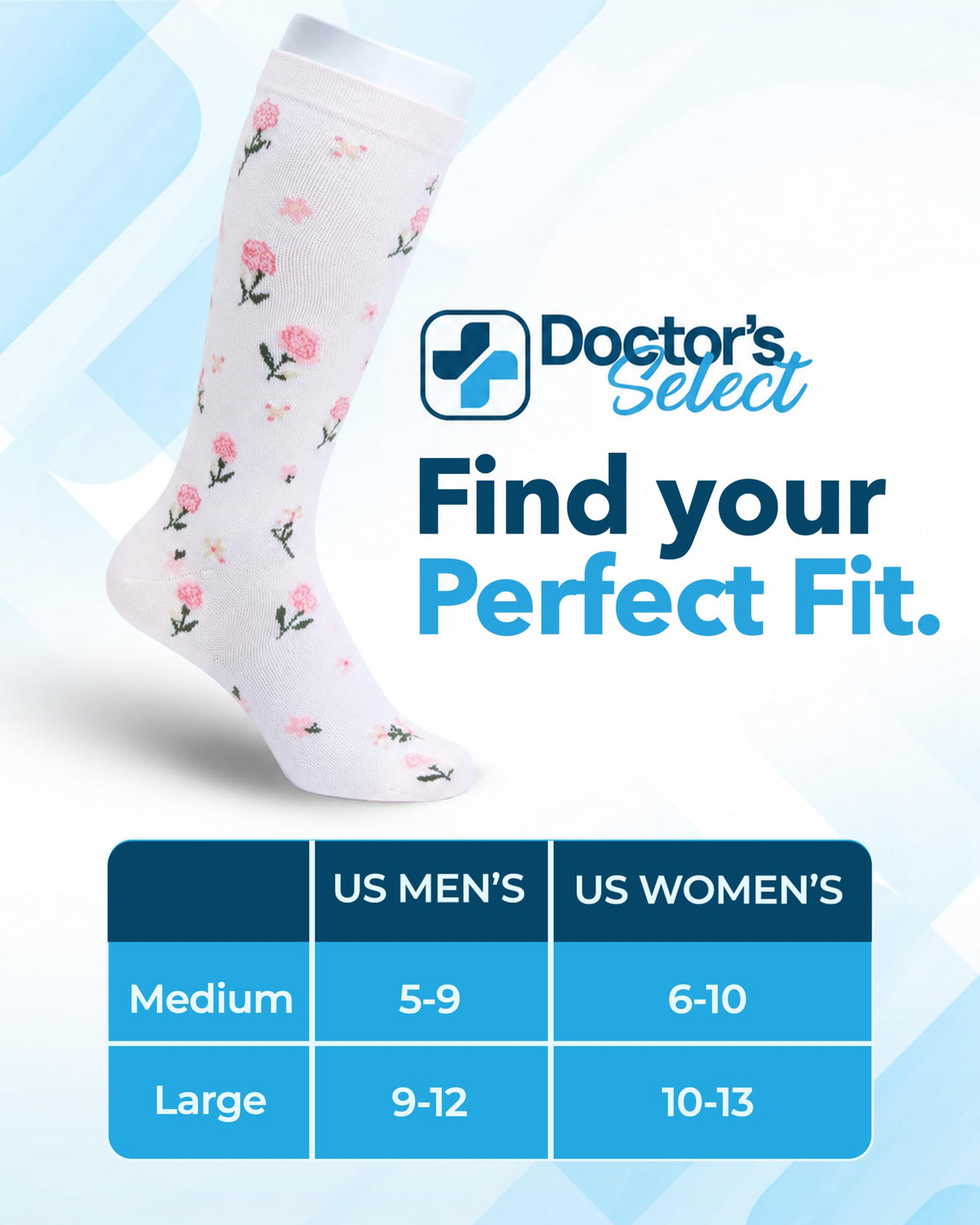 Bamboo Viscose 8-15 mmHg Knee High Compression Socks 3 Pairs K3981