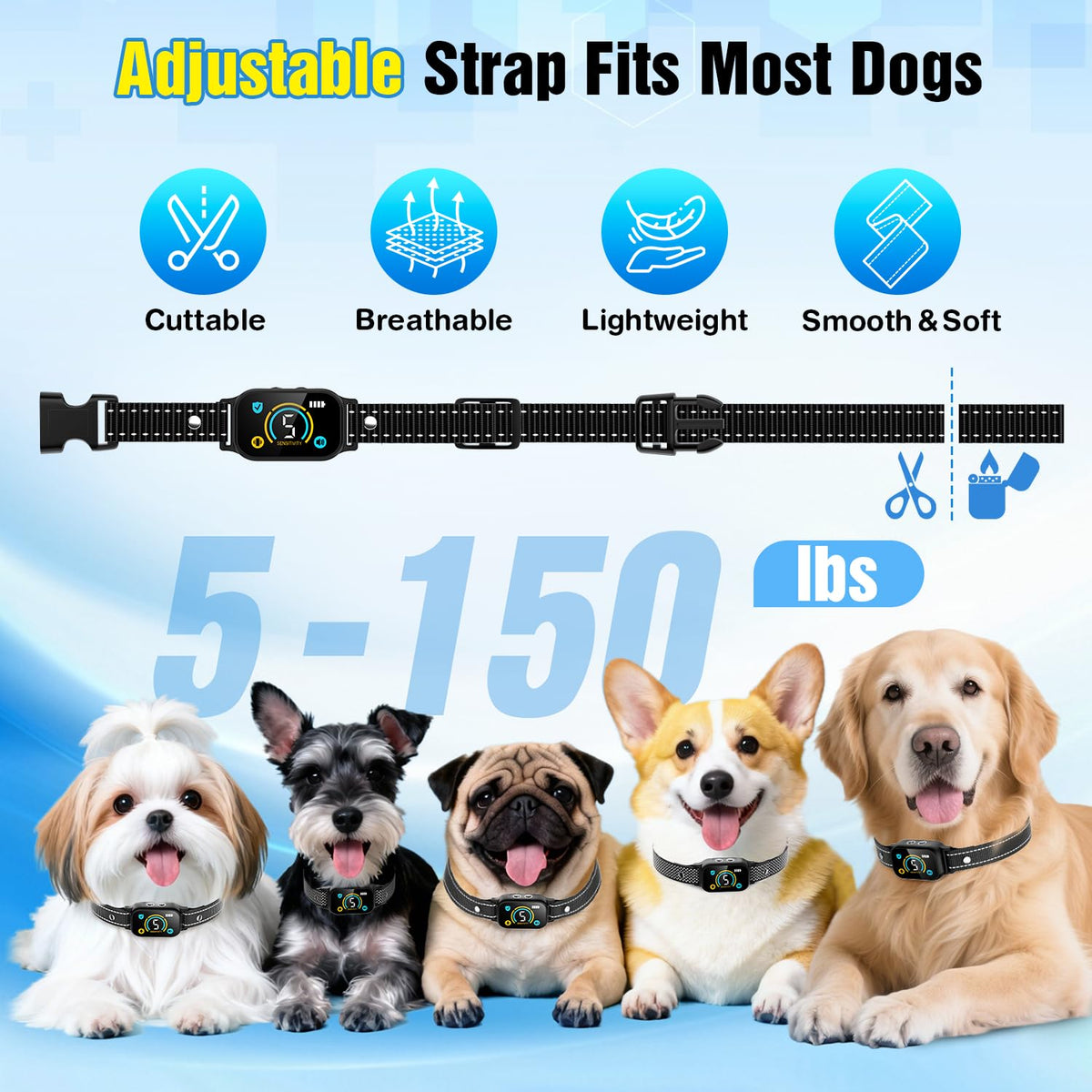 2 Pack Rechargeable Dog Bark Collar with Beep Vibration R528