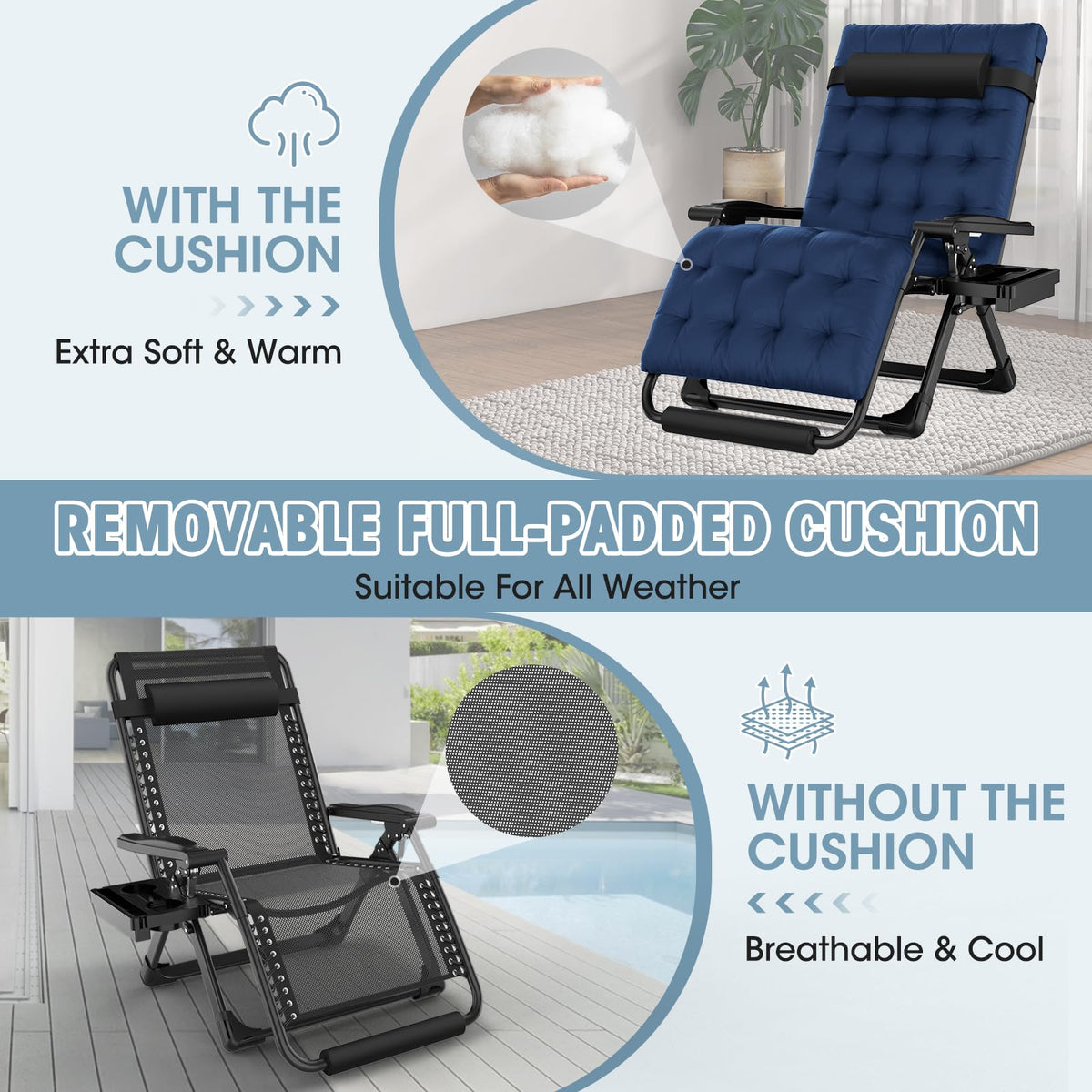 Oversized Zero Gravity Chair with Carry Bag J67755