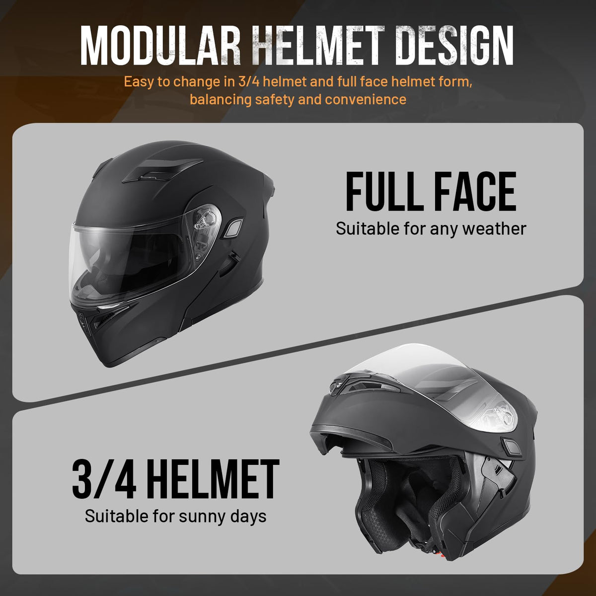 Full Face Modular Motorcycle Helmet P9143