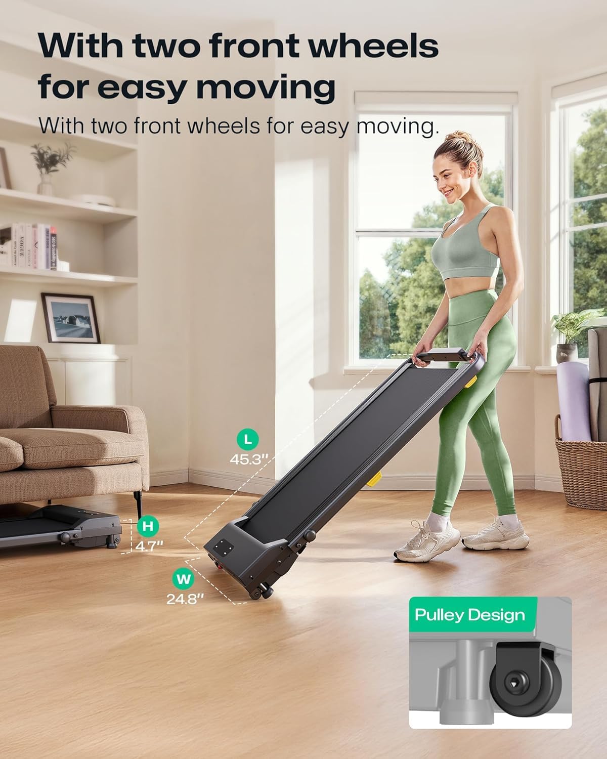 Manual Incline 2.5HP Portable Walking Treadmill L965