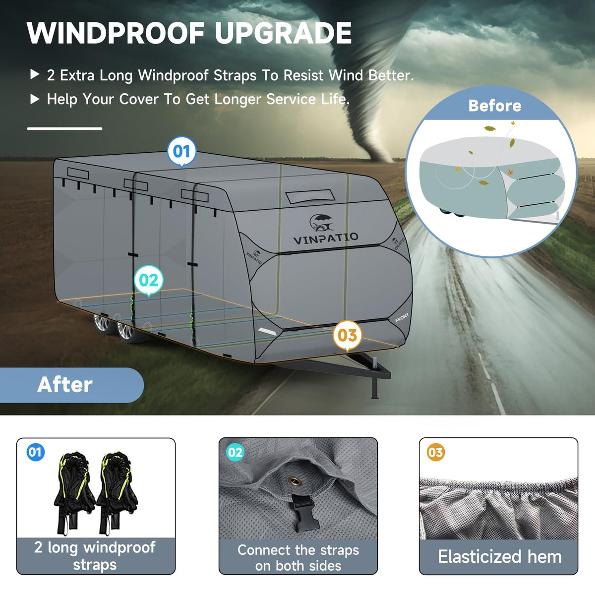 7 Layers Travel Trailer Cover Fits 30'-33' B75805