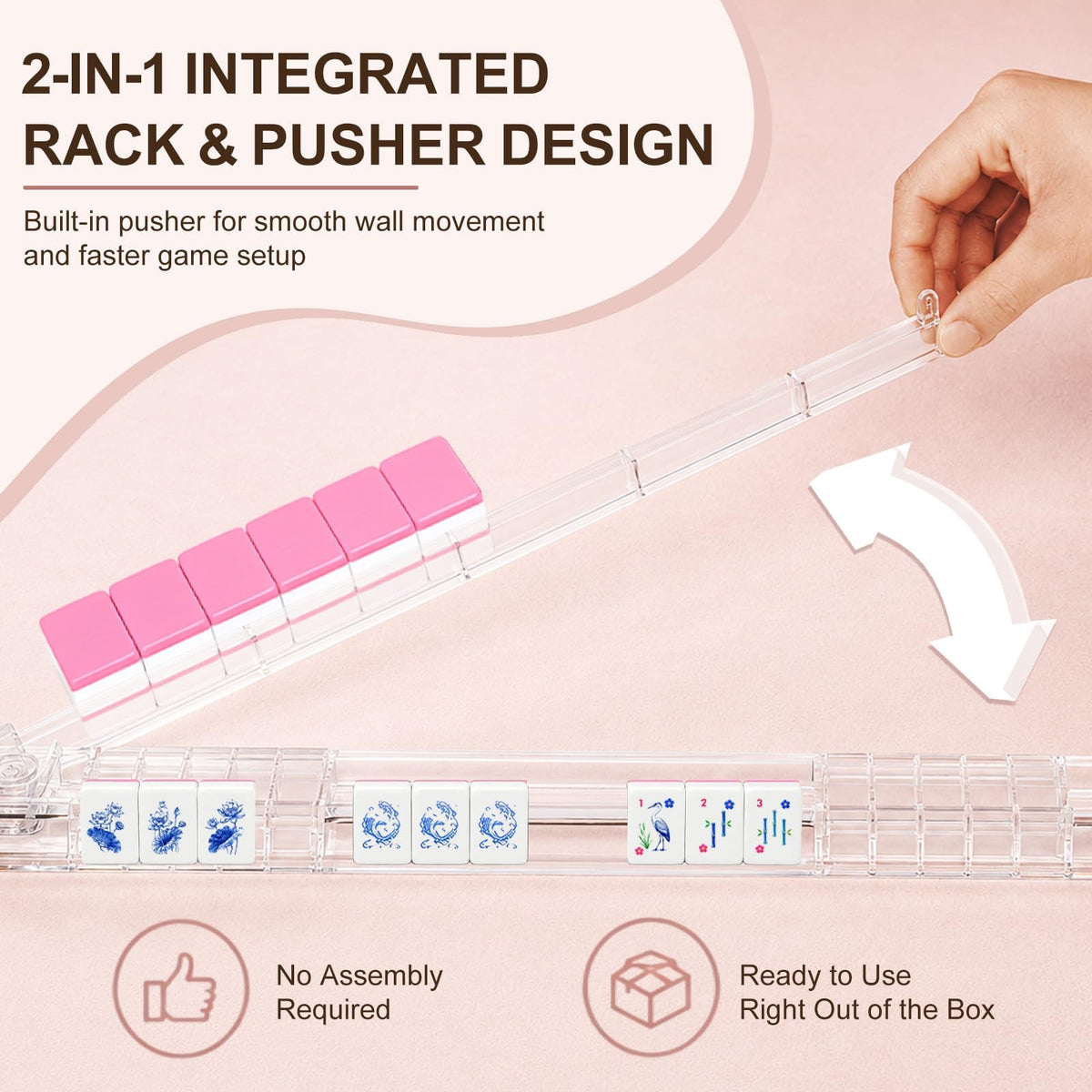 Clear Mahjong Racks with Pushers 4-Pack P28174