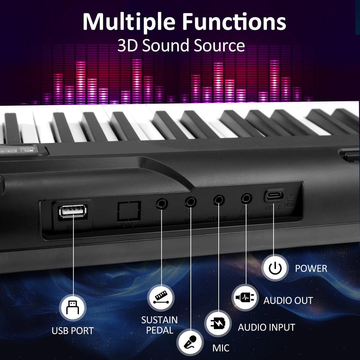 88 Key Semi Weighted Digital Piano with Sustain Pedal K905097