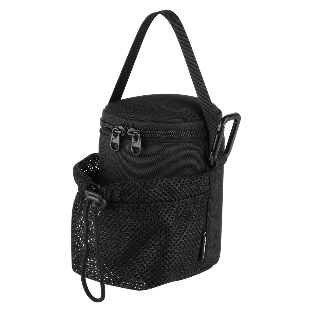 Portable Mosquito Repeller Storage Case with Metal Carabiner and Refill Pocket, Black D93787