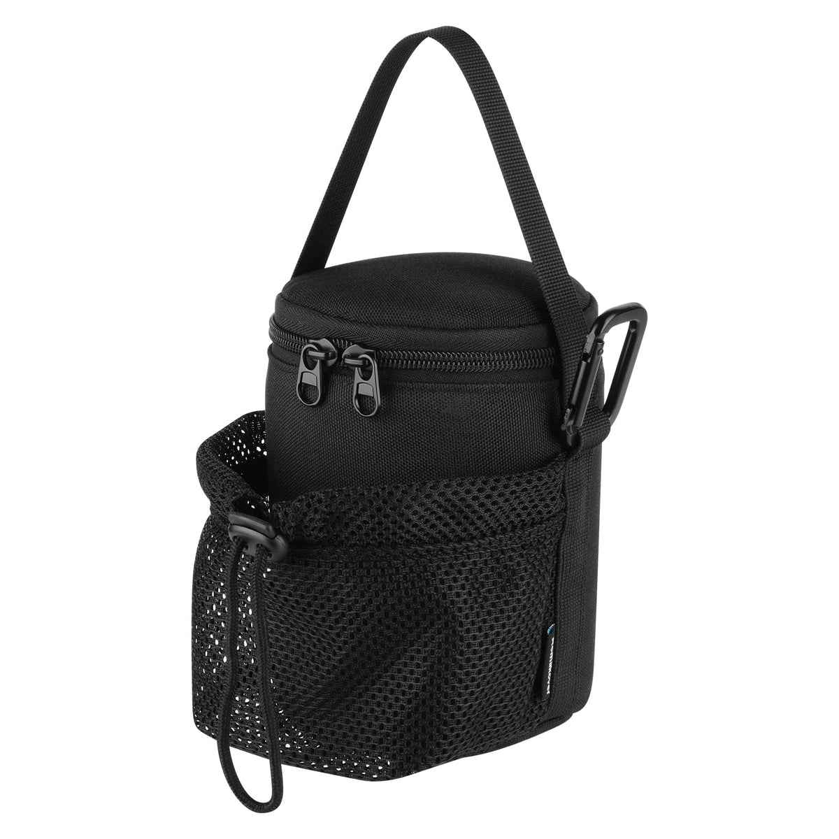 Portable Mosquito Repeller Storage Case with Metal Carabiner and Refill Pocket, Black D93787