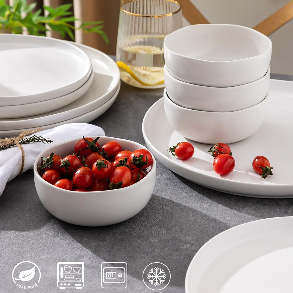 28oz Stoneware Cereal Bowls Set of 4 Matte White G766164