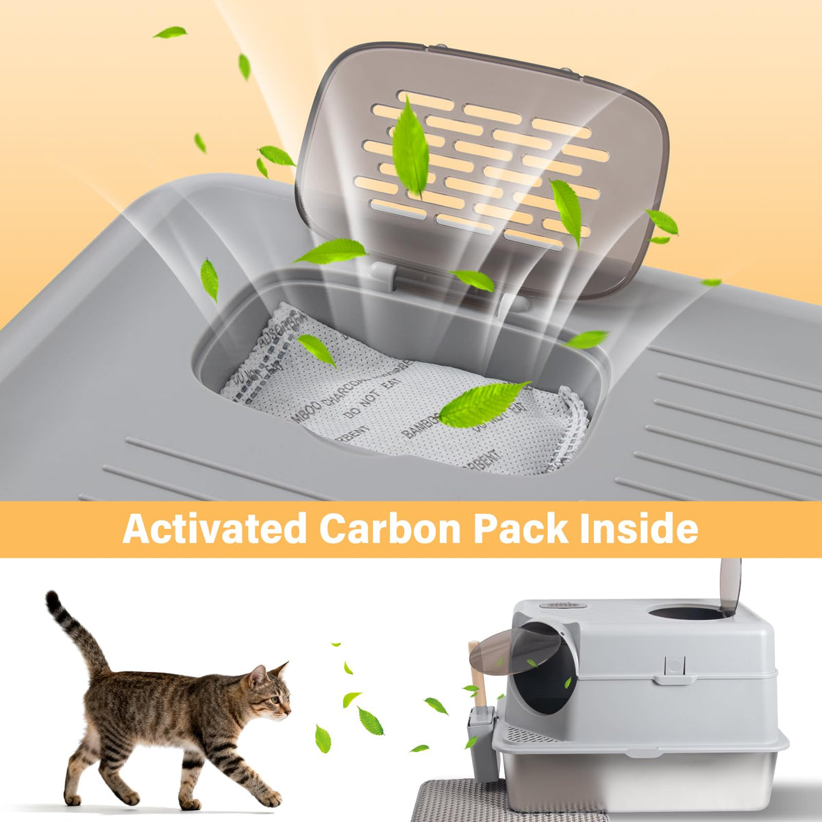 XL Stainless Steel Enclosed Cat Litter Box with Lid T947