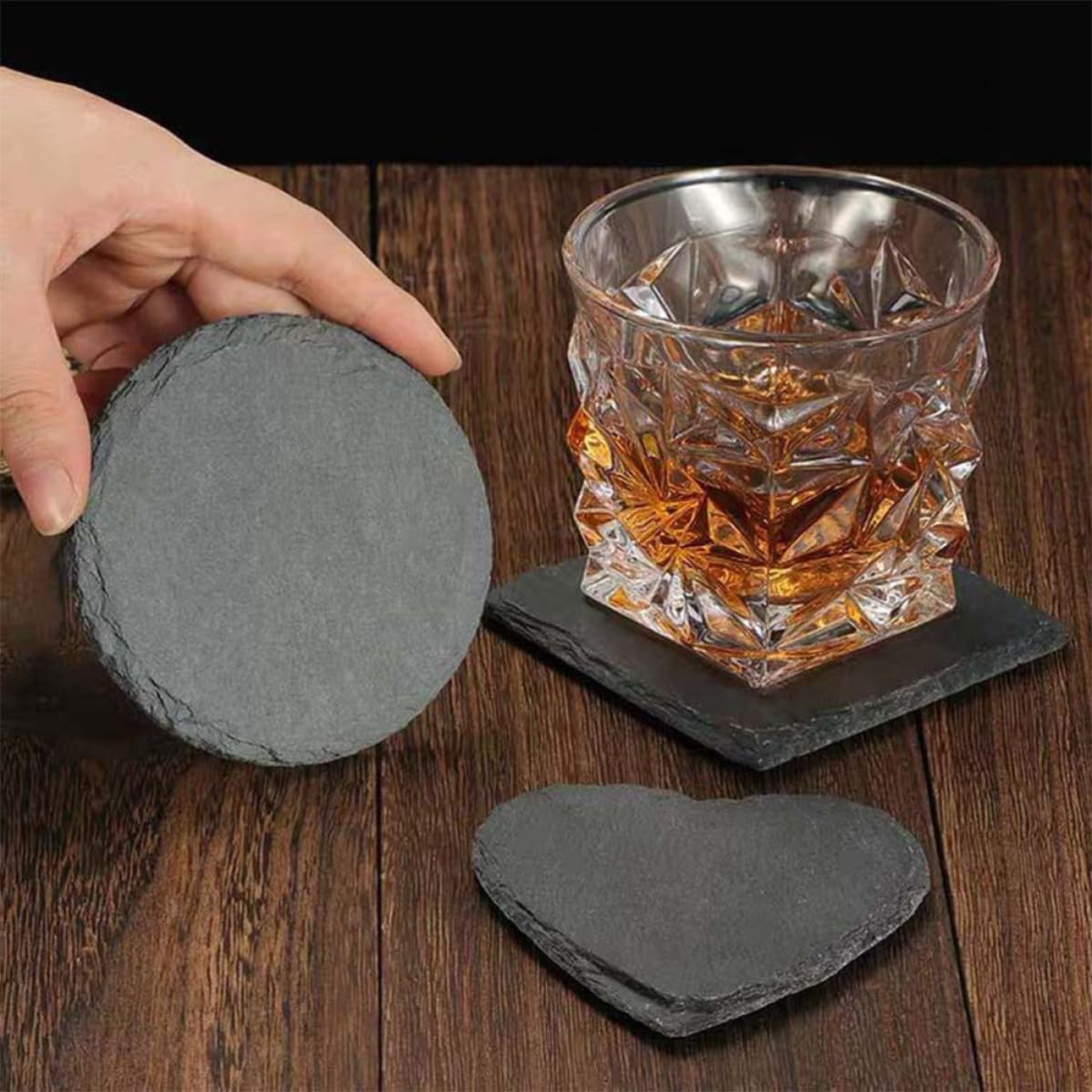 Natural Stone Coasters 12pcs with Non Slip Bottom B71473