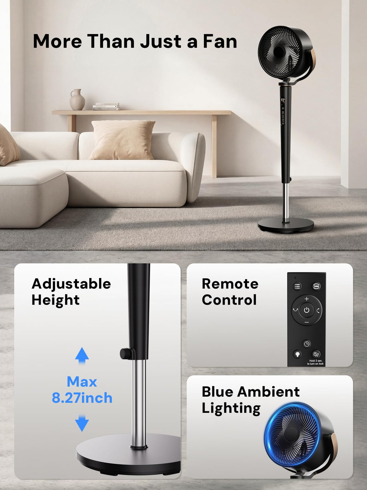 Smart 3D Oscillating Pedestal Fan with Remote O72100