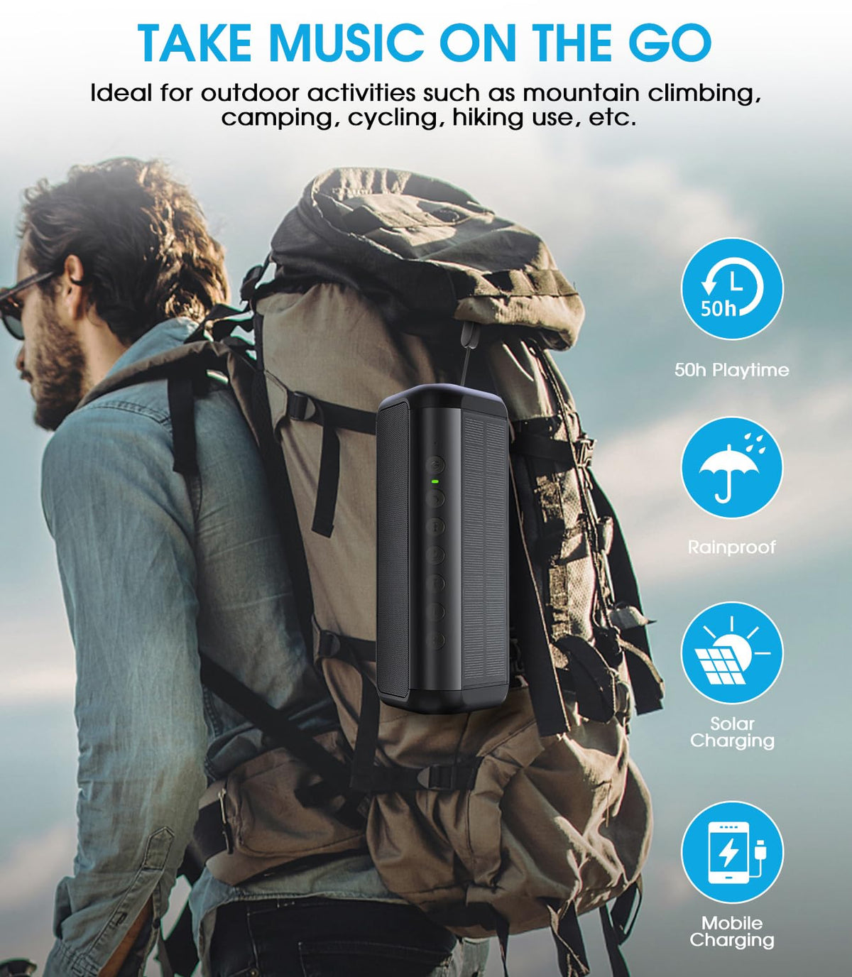 Portable Wireless Bluetooth Speaker with 50H Playtime Y229