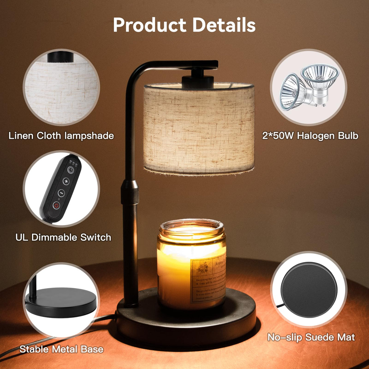 Dimmable Candle Warmer Lamp with Timer X564