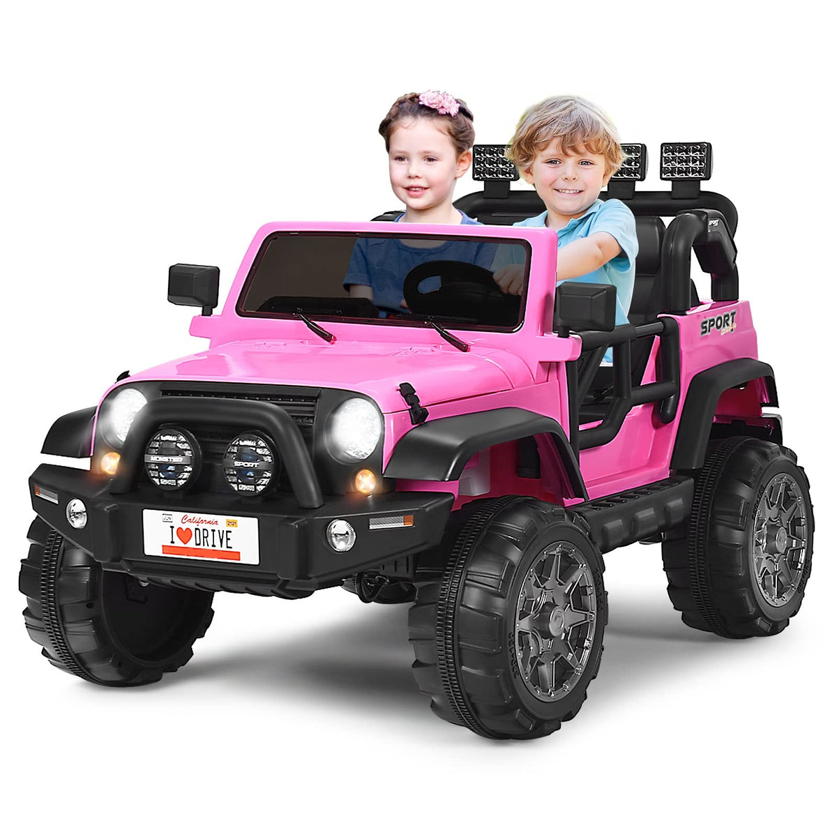 12V Battery Powered Ride on Truck with Remote Control, Pink L3076