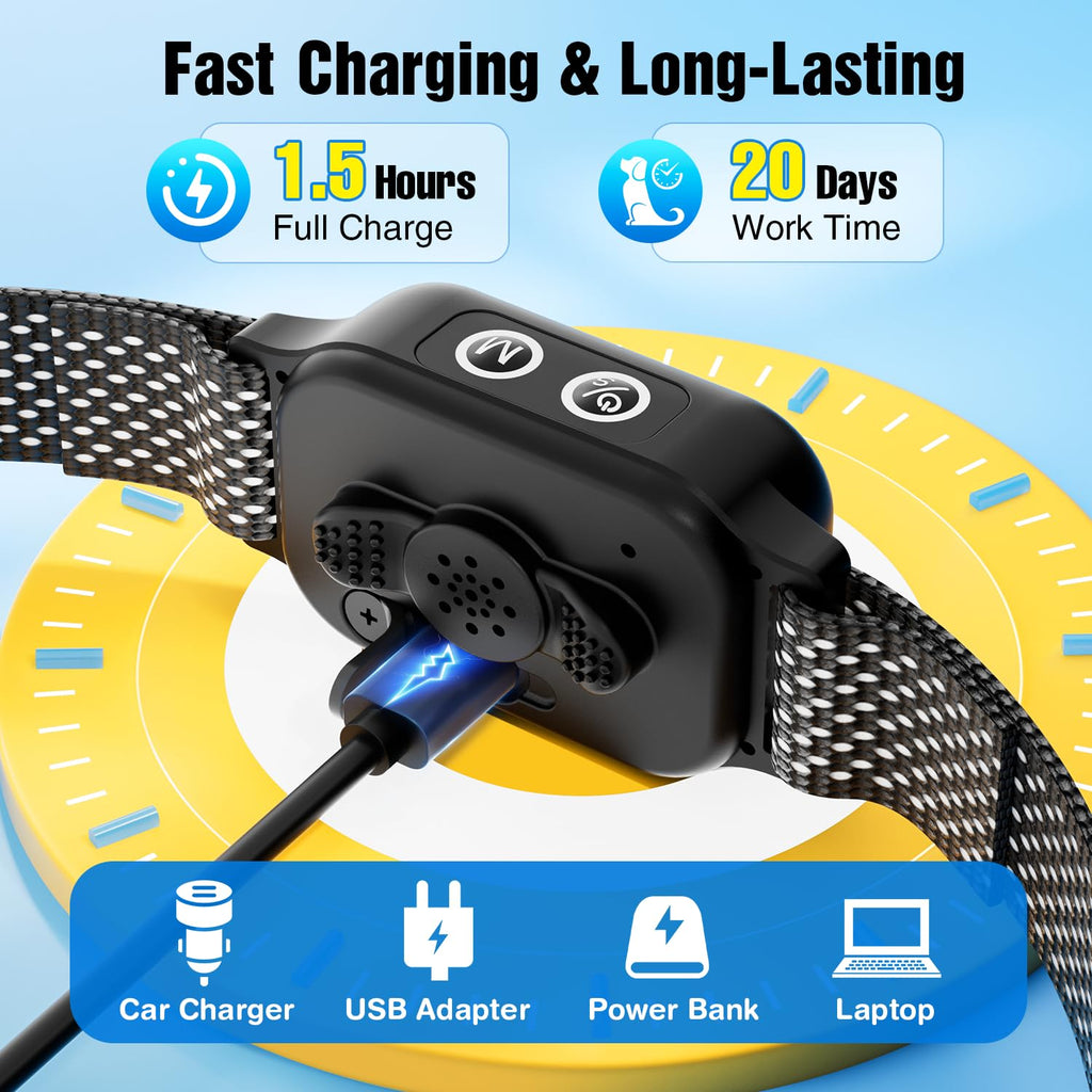 2 Pack Rechargeable Dog Bark Collar with Beep Vibration R528