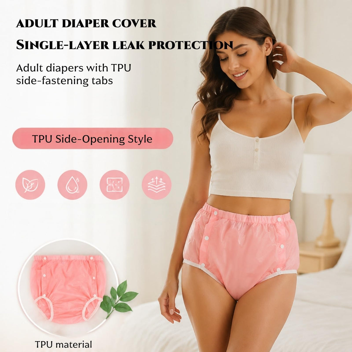 TPU Snap-on Washable Reusable Incontinence Pants B158739