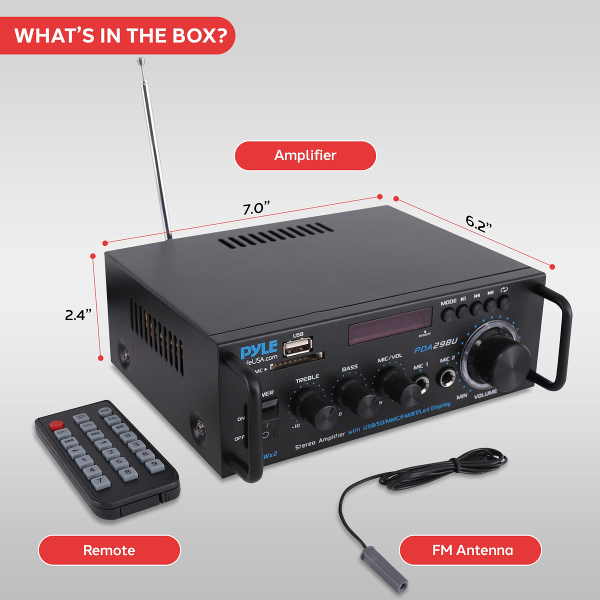 200W Stereo Power Amplifier with Bluetooth J8812