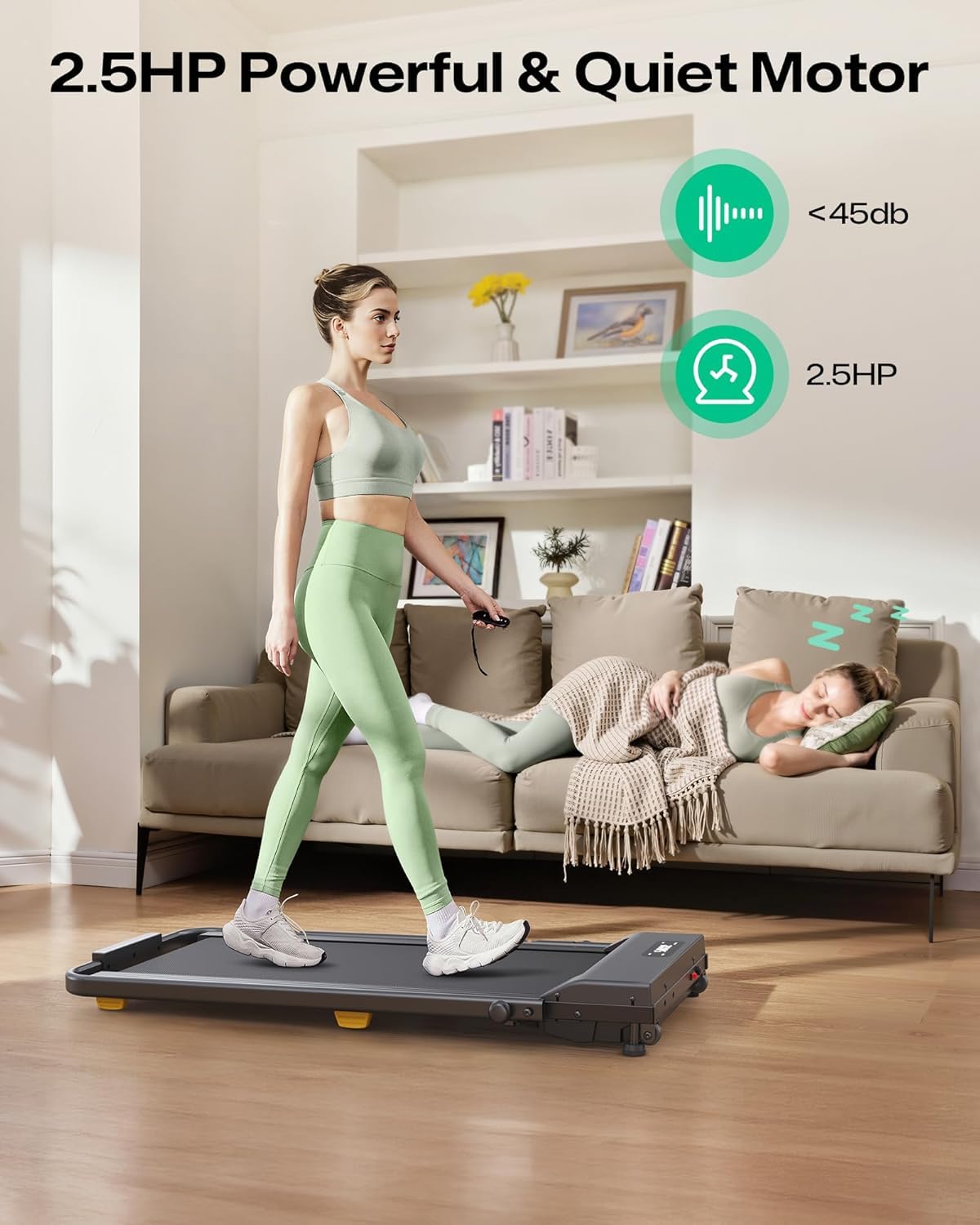 Manual Incline 2.5HP Portable Walking Treadmill L965
