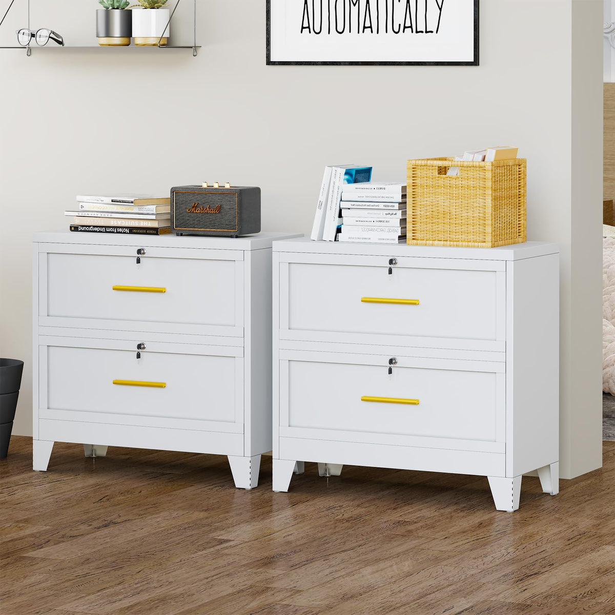 2 Drawer Metal File Cabinet with Lock H118