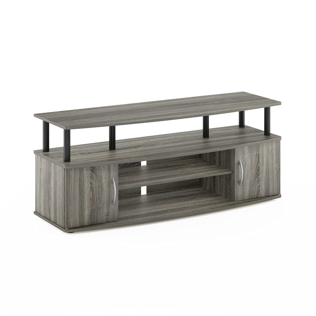 French Oak Grey/Black Entertainment Stand for TV Up to 55 Inch O714123