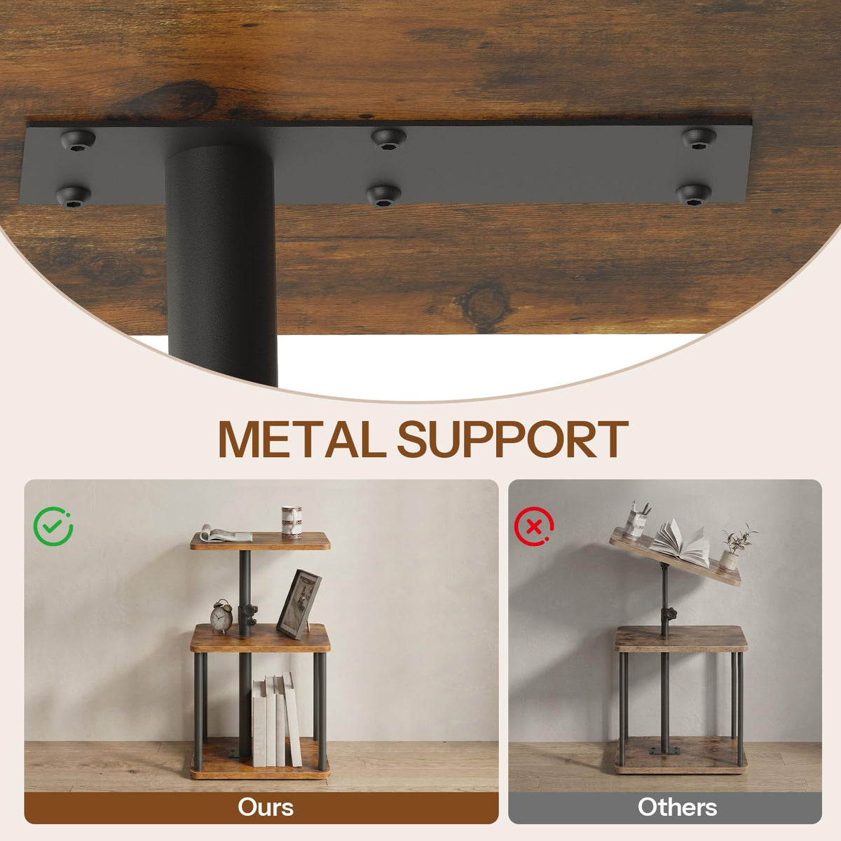 360° Rotating Height Adjustable End Table S62247