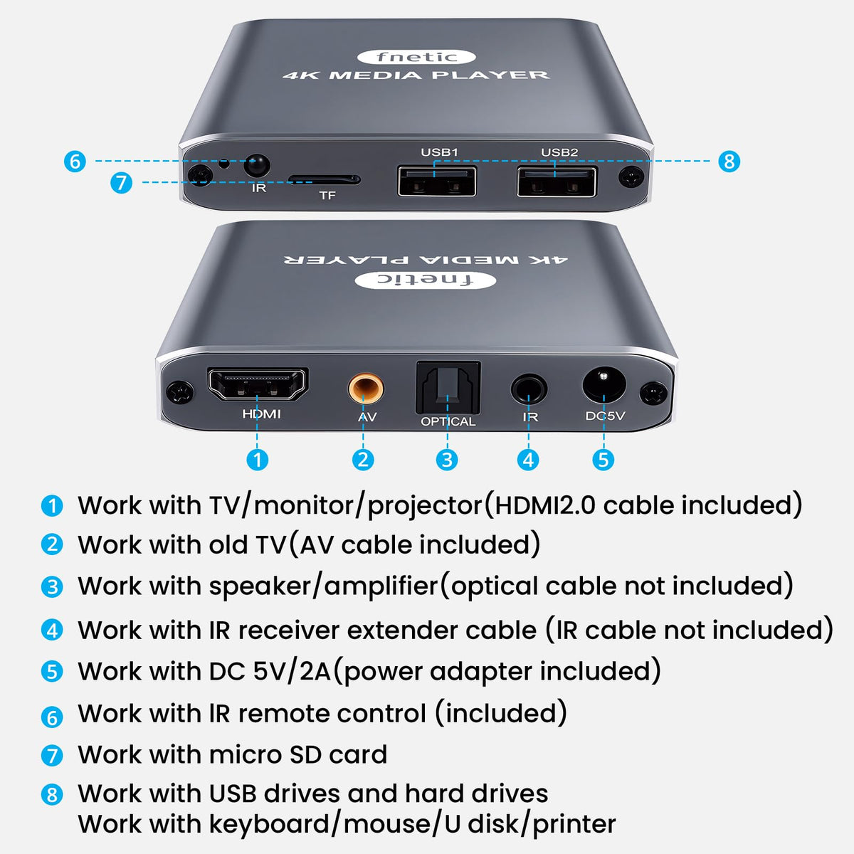 4K Full-HD USB microSD Digital Media Player N74431
