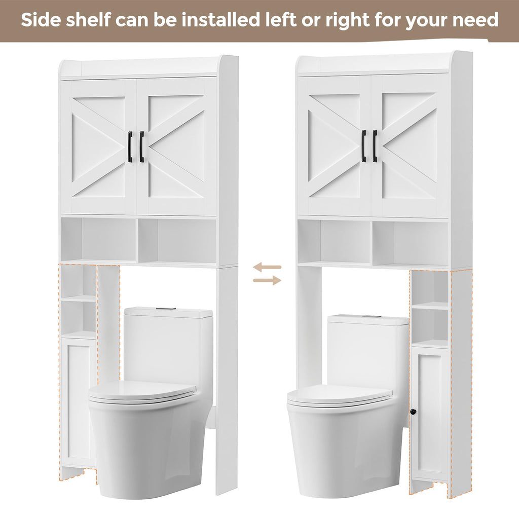Wooden Over The Toilet Storage Cabinet with Barn Door H529414