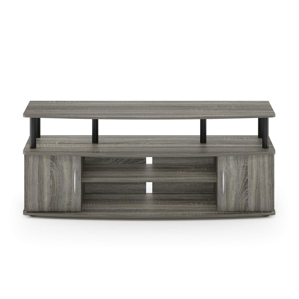 French Oak Grey/Black Entertainment Stand for TV Up to 55 Inch O714123