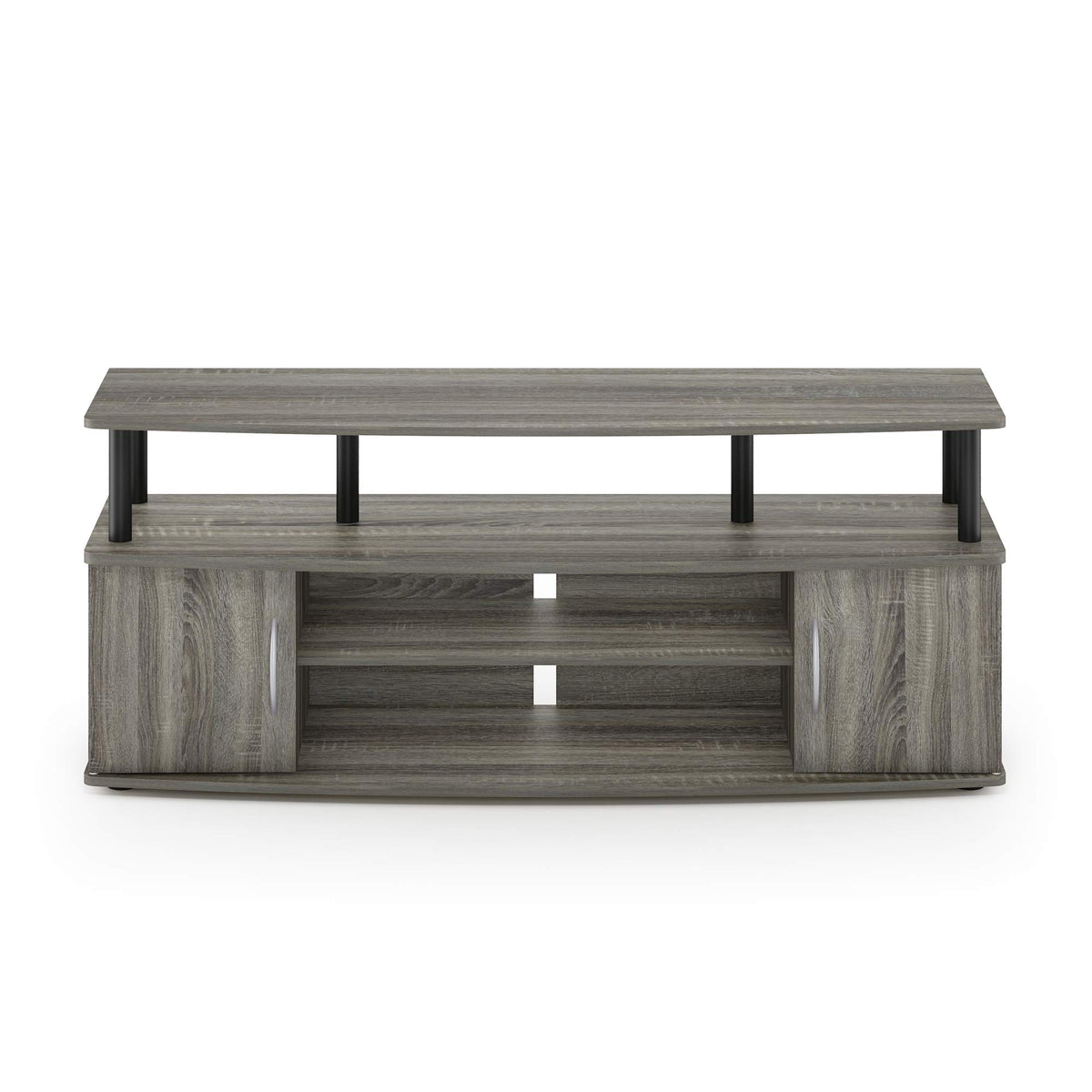 French Oak Grey/Black Entertainment Stand for TV Up to 55 Inch O714123