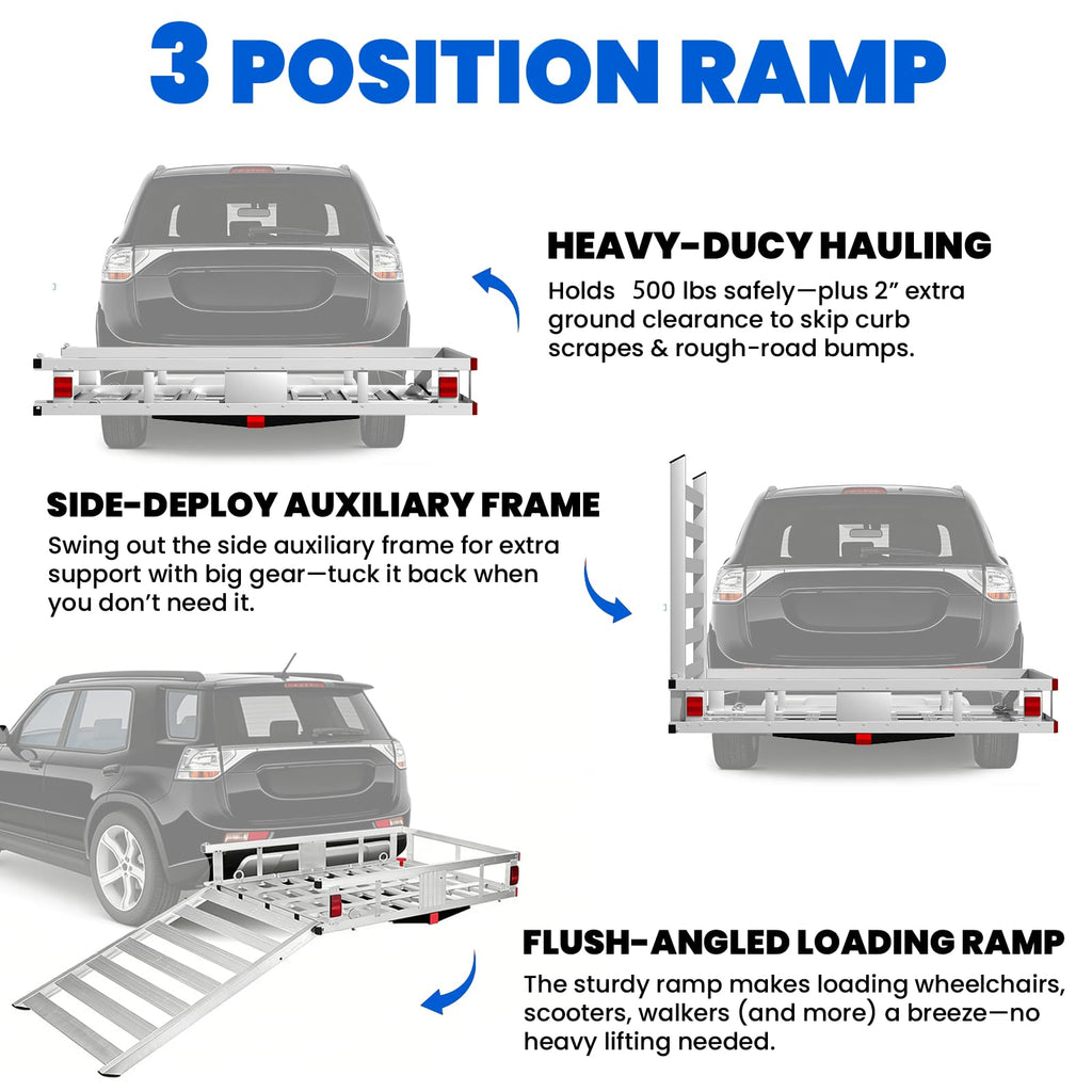 Wheelchair Scooter Carrier with Ramp, 500 lbs Capacity R89326