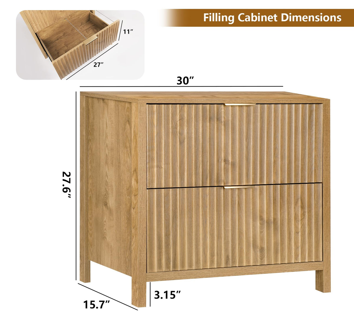 File Cabinet with 2 Drawers and Hanging Bar H9147