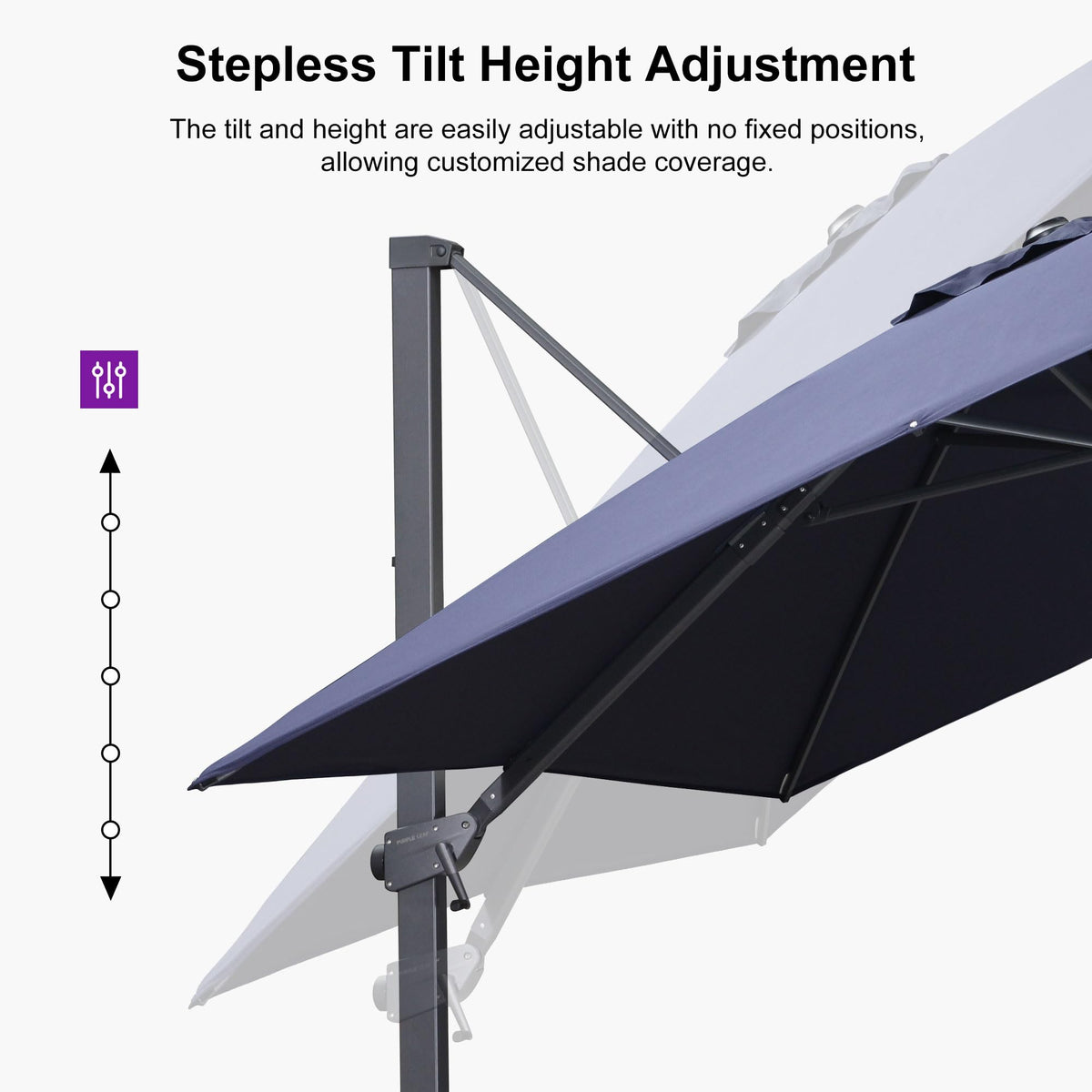 Navy Blue Cantilever Umbrella with Base R374