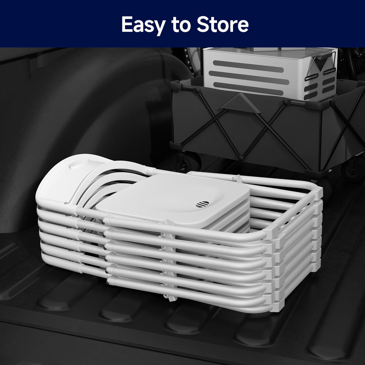 White Plastic Folding Chairs, 10 Pack N7375