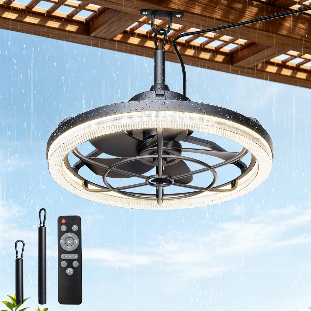 20" Outdoor Ceiling Fan with Light P2367