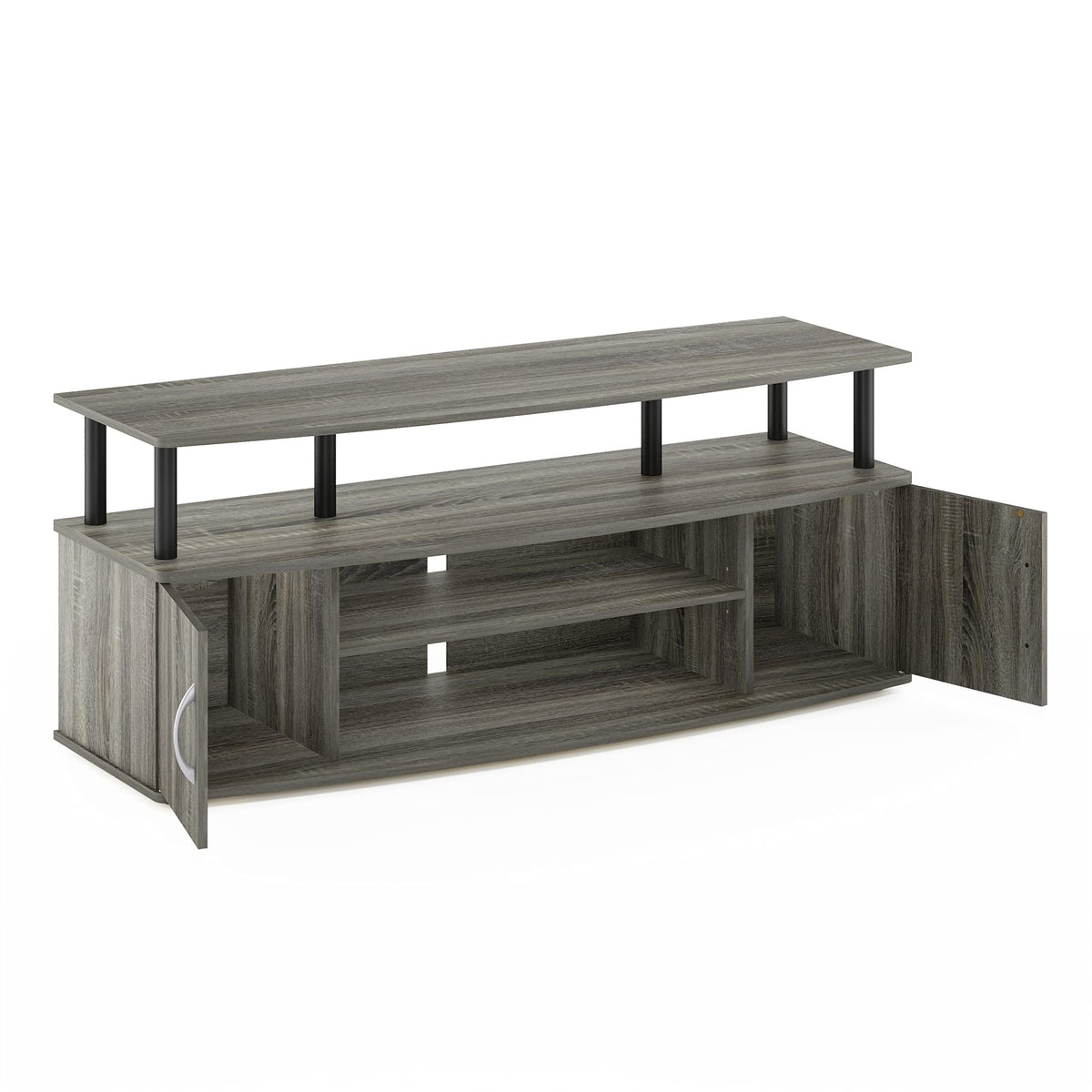 French Oak Grey/Black Entertainment Stand for TV Up to 55 Inch O714123