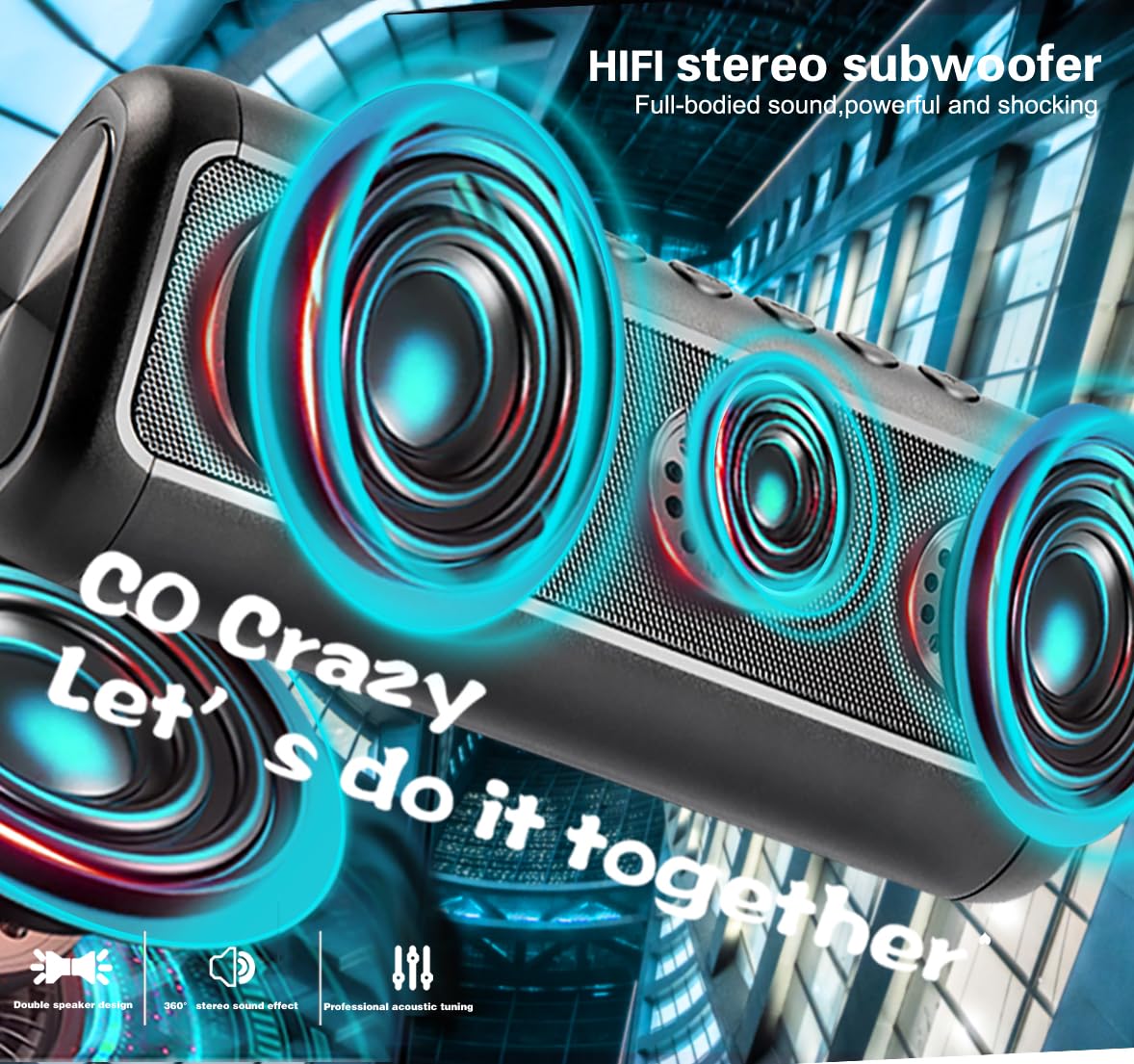 Portable Wireless Bluetooth Speaker with 50H Playtime Y229