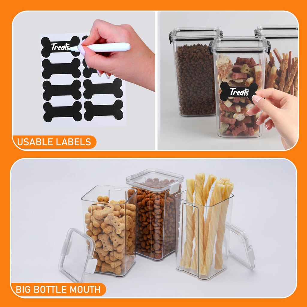 3 Pack Airtight Pet Food Storage Containers with Locking Clips H471126