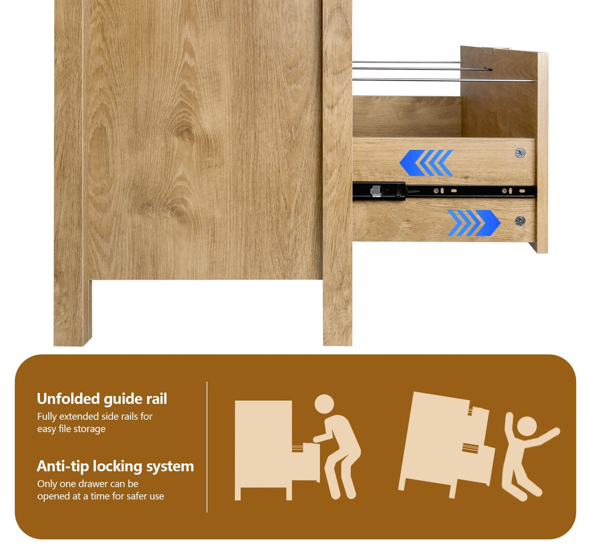 File Cabinet with 2 Drawers and Hanging Bar H9147