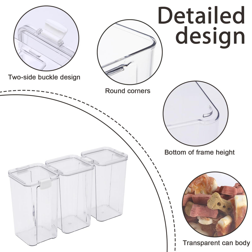 3 Pack Airtight Pet Food Storage Containers with Locking Clips H471126
