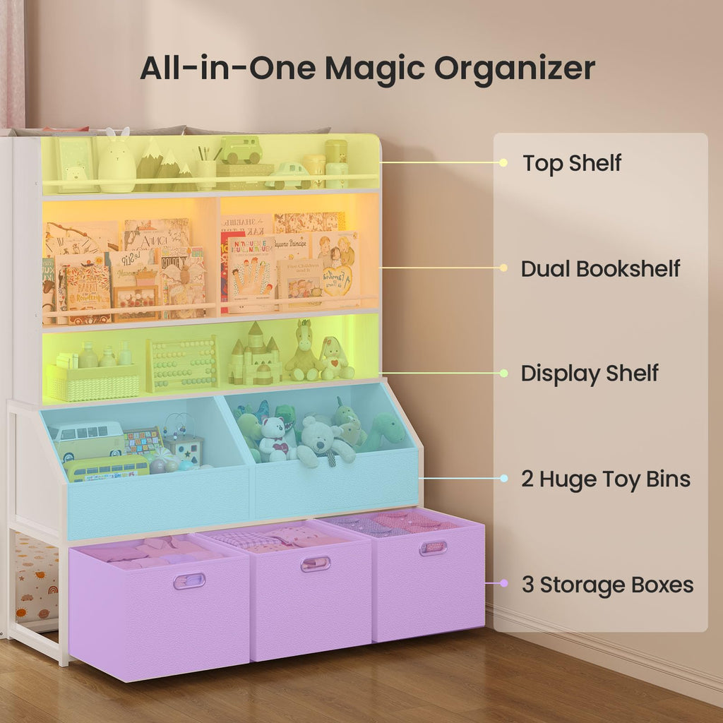 Twin Over Twin Bunk Bed with Bookshelf and Drawers S107